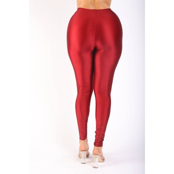 Women High Waist Shiny Tricot Stretch Skinny Dance Yoga Club Party Legging pants - Picture 6 of 9